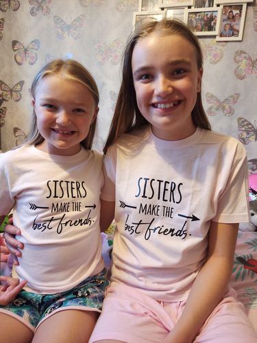 Customer photo review of Sisters Make Best Friends Pink Tees (MRK X)