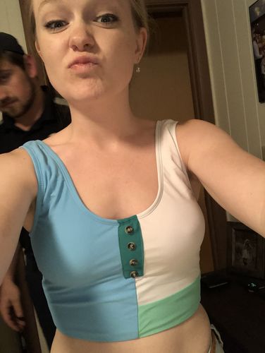 Customer photo review of Beach Babe Top | Blue | Final Sale