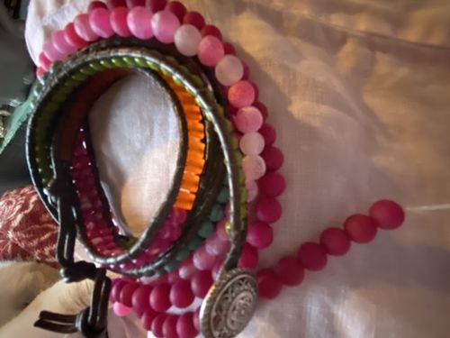 Customer photo review of 15.25" 6mm/8mm/10mm/12mm matte purple dyed jade Round beads gemstone