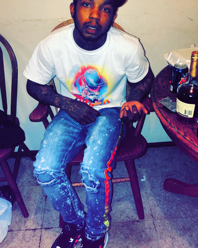 Customer photo review of Dip Dye Skinny Fit Track Denim Bleach Splatter - Orange (M4818D)
