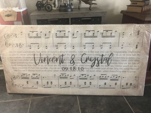 Customer photo review of Custom Couple Music Premium Canvas - Ready to Hang