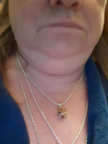 Customer photo review of Faceted Tourmaline Flower Pendant 1" (925 Sterling Silver) PD726333