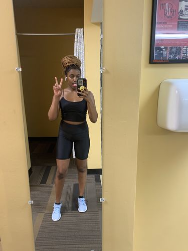 Customer photo review of Crystal Pocket Biker Shorts - Black