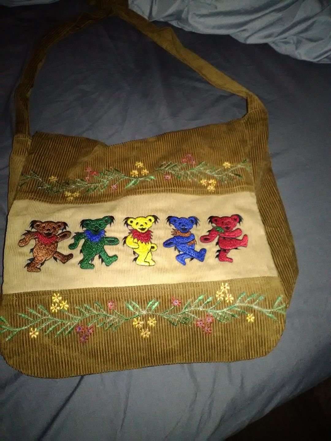 Customer photo review of Grateful Dead Dancing Bear Corduroy Messenger Bag