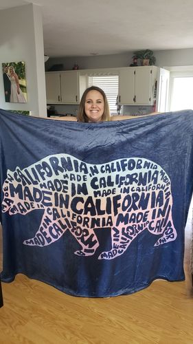 Customer photo review of Made In California Navy Blanket
