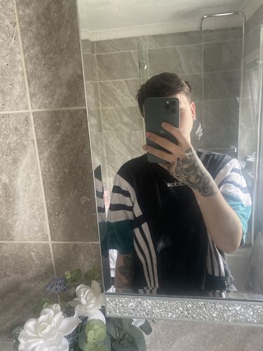 Customer photo review of adidas black patterned t-shirt l