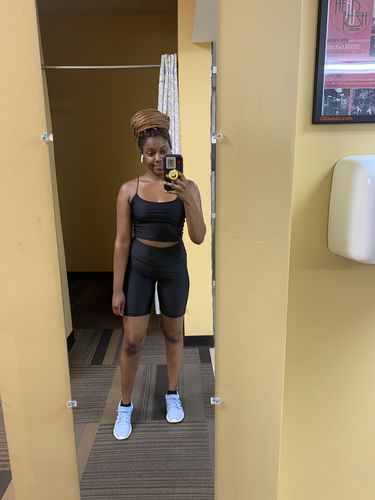 Customer photo review of Cropped Crystal Tank - Black