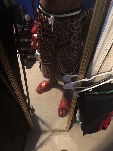 Customer photo review of Leopard Zip Mesh Shorts Khaki (1A1-926)