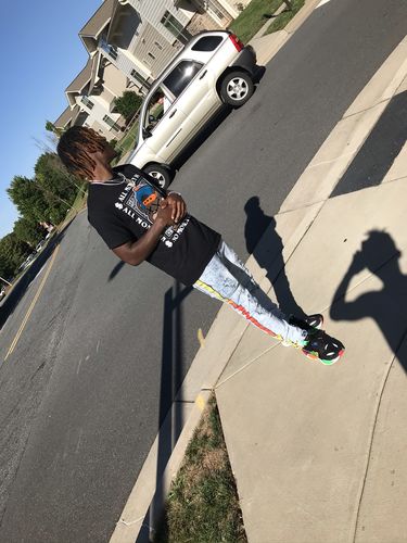 Customer photo review of All Money In Chenille Bear Tee Black (2135CN)