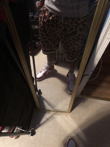Customer photo review of Side Stripe Zip Pocket Track Pants Burgundy - White (ZCM4418PS)