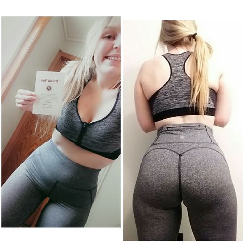 Customer photo review of Back-Pocket Active Butt Lift Leggings - Salt & Pepper