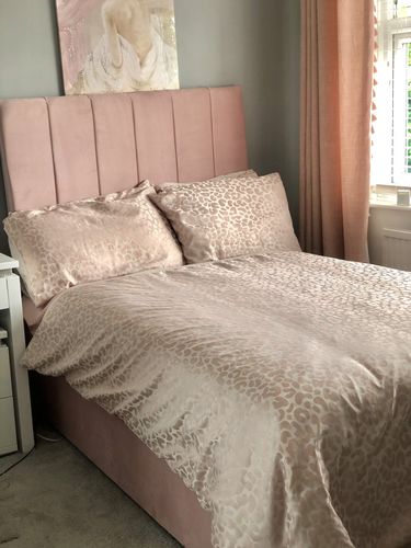 Customer photo review of Aurelia Striped Divan Ottoman Storage Bed