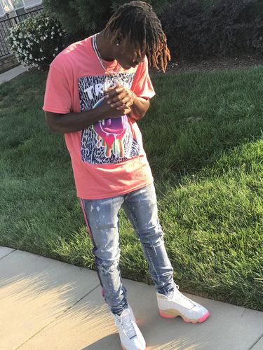 Customer photo review of Dip Dye Skinny Fit Track Denim Bleach Splatter - Purple (M4818D)