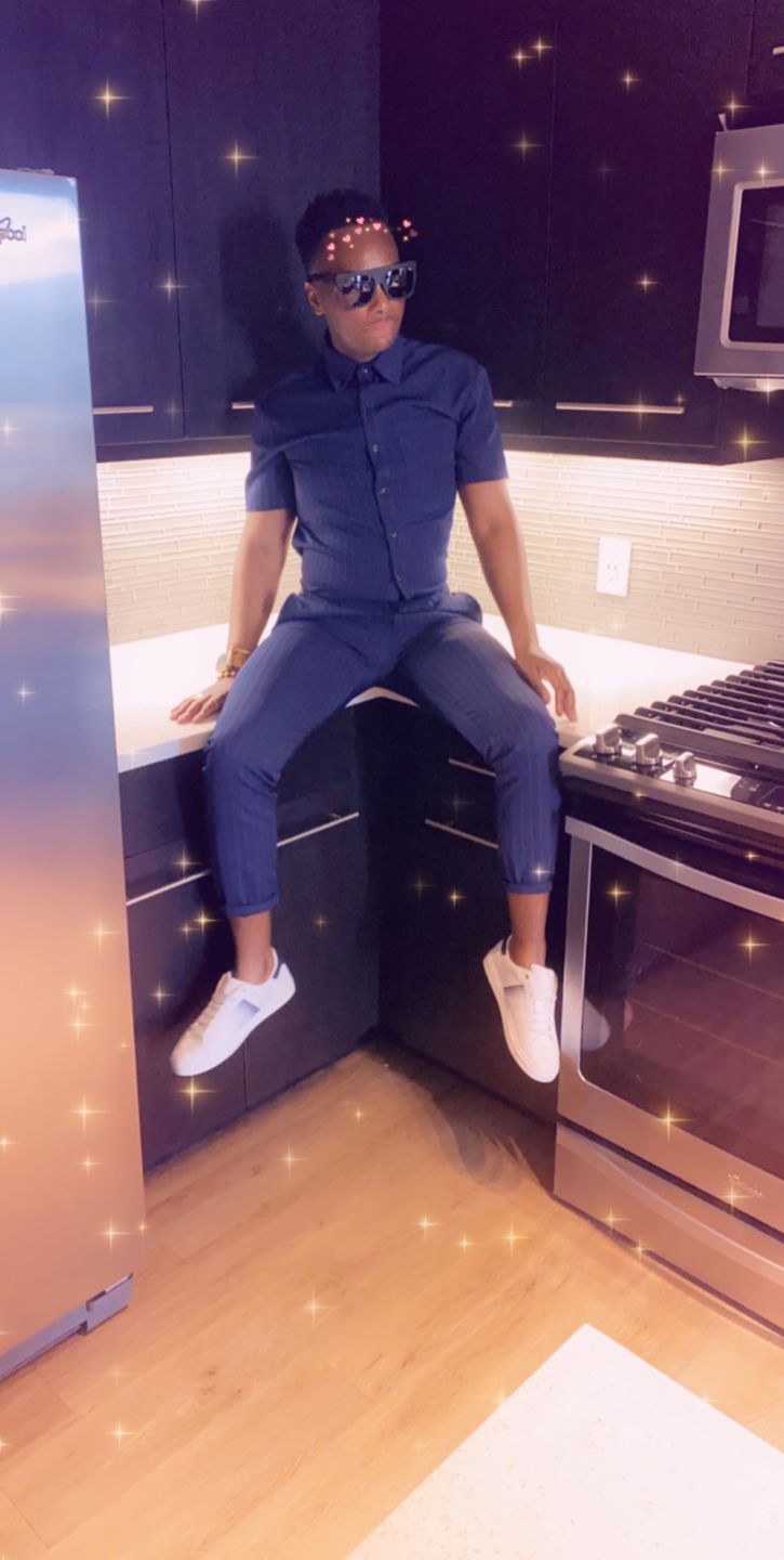 Customer photo review of Navy Chateaux Jumpsuit