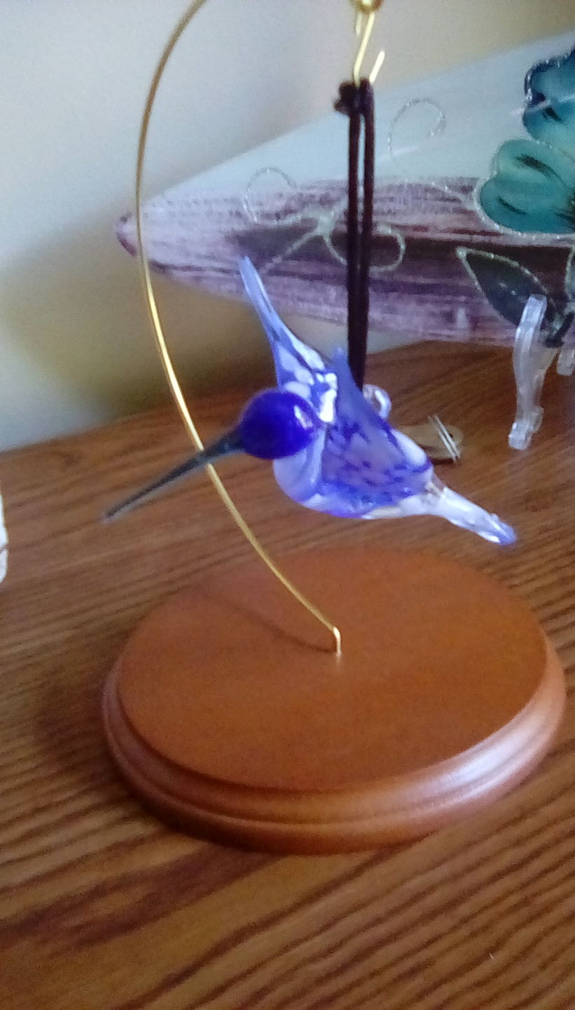 Customer photo review of Blue Glass Hummingbird with Infused Ash