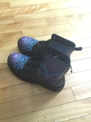 Customer photo review of Purple Butterfly Handcrafted Boots