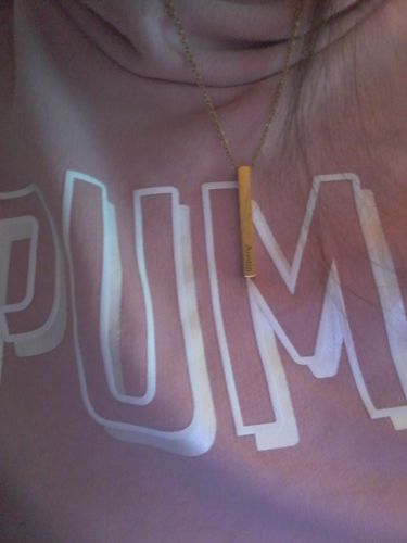 Customer photo review of Custom 3D Bar Necklace