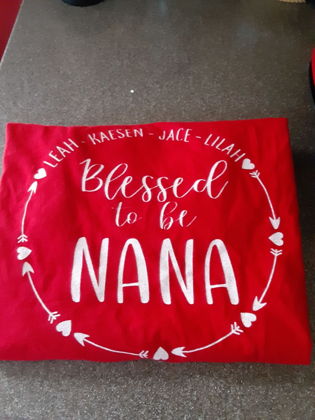 Customer photo review of PERSONALIZED Blessed To Be Nana Premium Tees