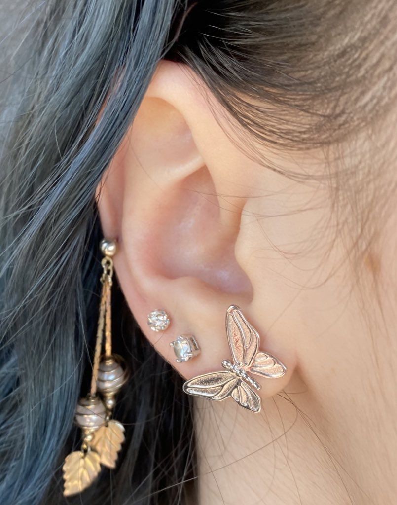 Customer photo review of HJ BUTTERFLY STUD EARRING