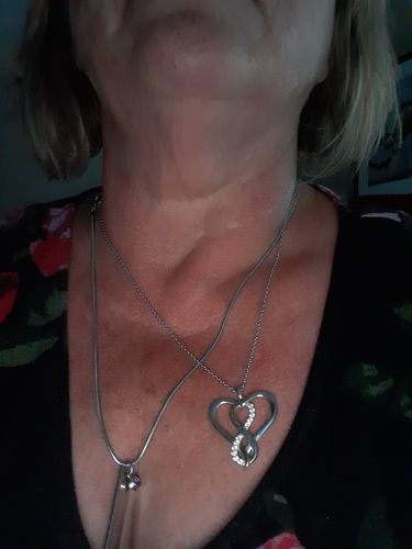 Customer photo review of Forever in My Heart Sterling Silver Necklace