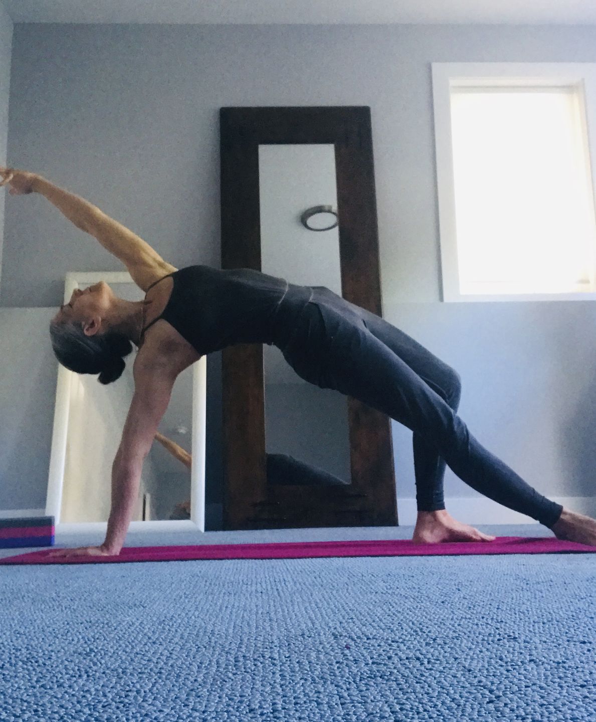 Customer photo review of Stonewash Long Yoga Jumpsuit