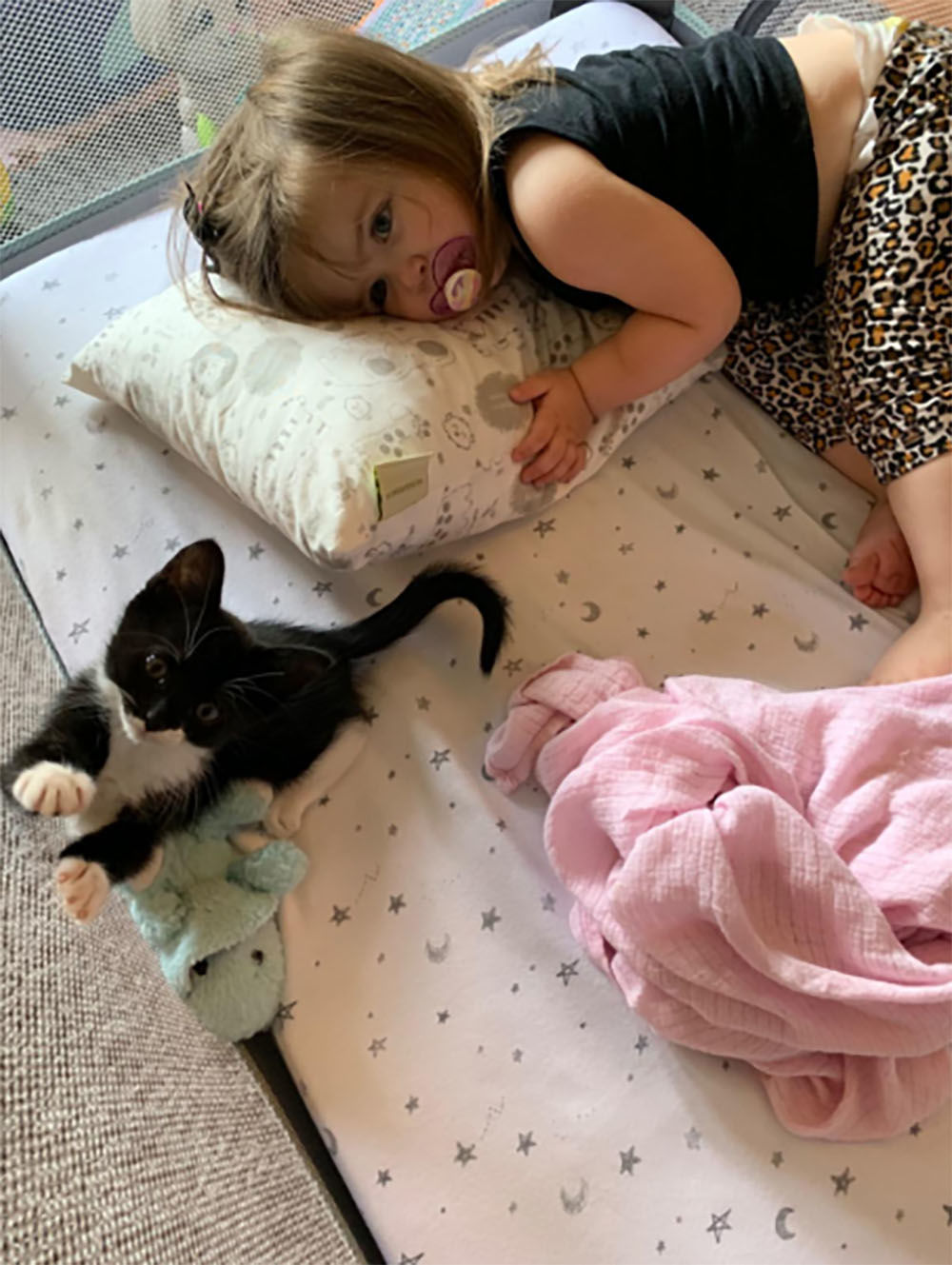 Customer photo review of Toddler Pillow with Cute Pillowcase