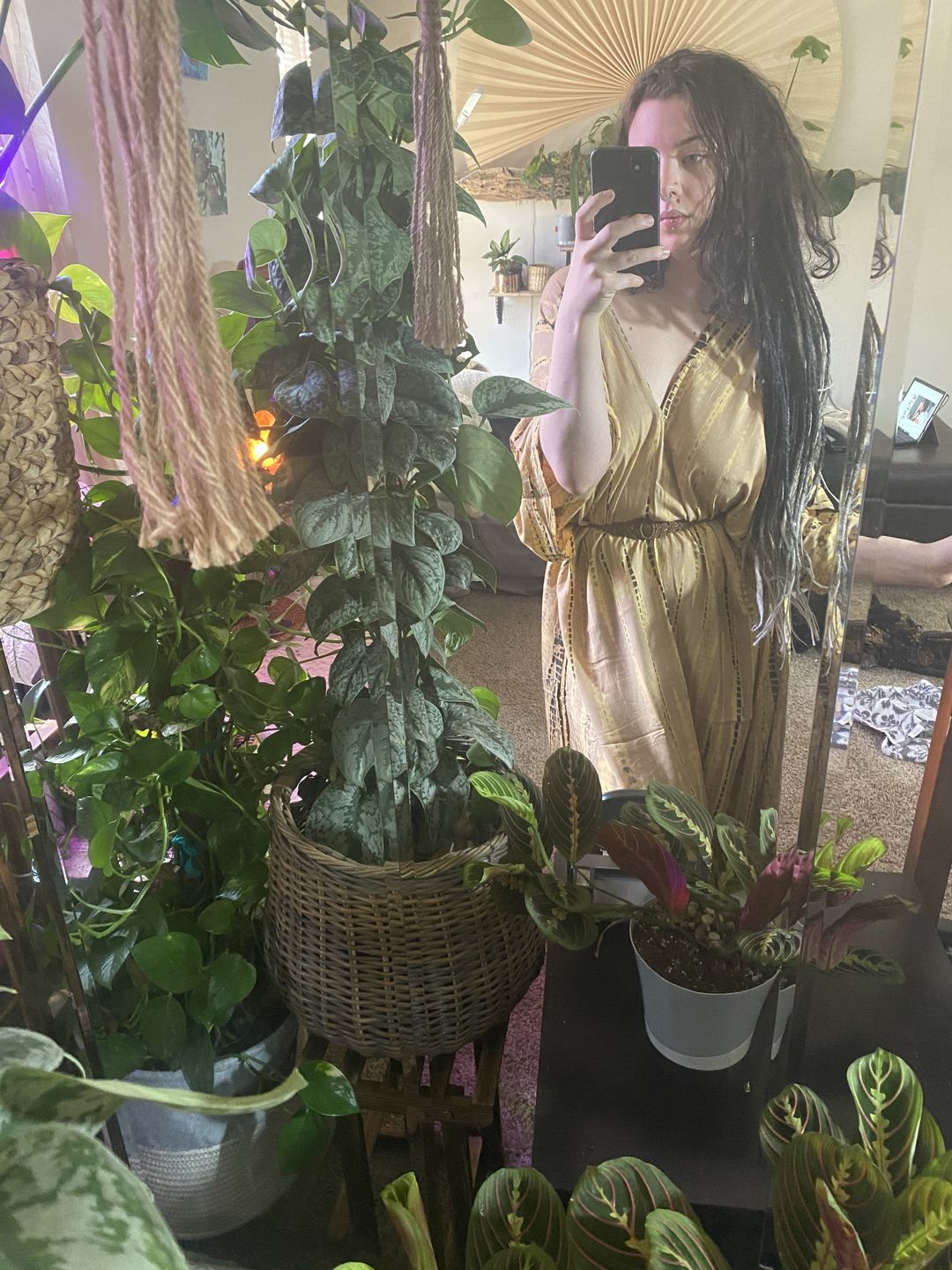 Customer photo review of Maxi Kaftan Dress Tie Dye Beige