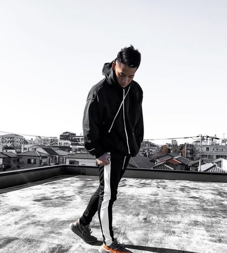 Customer photo review of Reflective Tape Track Pants Royal (1A1-450)
