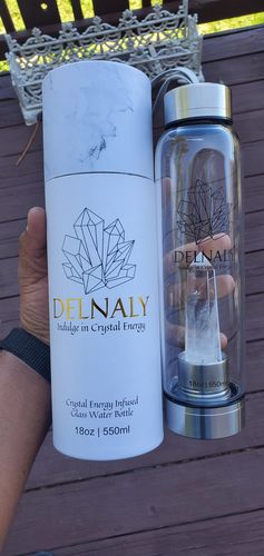 Customer photo review of Smoky Quartz Crystal Elixir Water Bottle