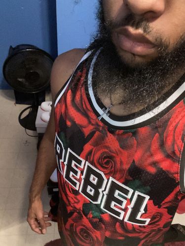 Customer photo review of Rose Print Mesh Tank Top Black (1A1-121)