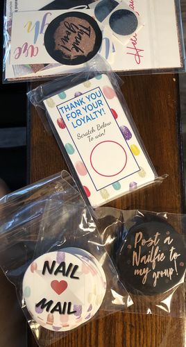 Customer photo review of Rose Gold Post a Nailfie to my Group Stickers