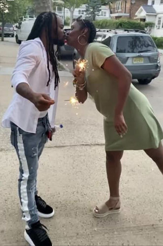 Customer photo review of Side Stripe Distressed Skinny Fit Track Denim Bleach Splatter (M4708D)