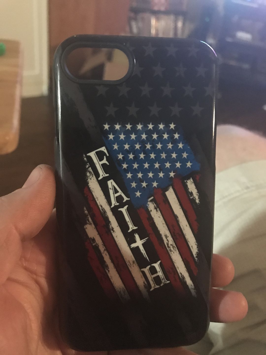 Customer photo review of Faith American Flag phone case