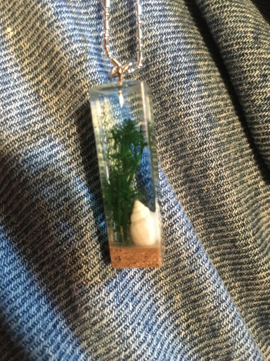 Customer photo review of Deep in the Ocean Pendant with Seaweed and Seashell