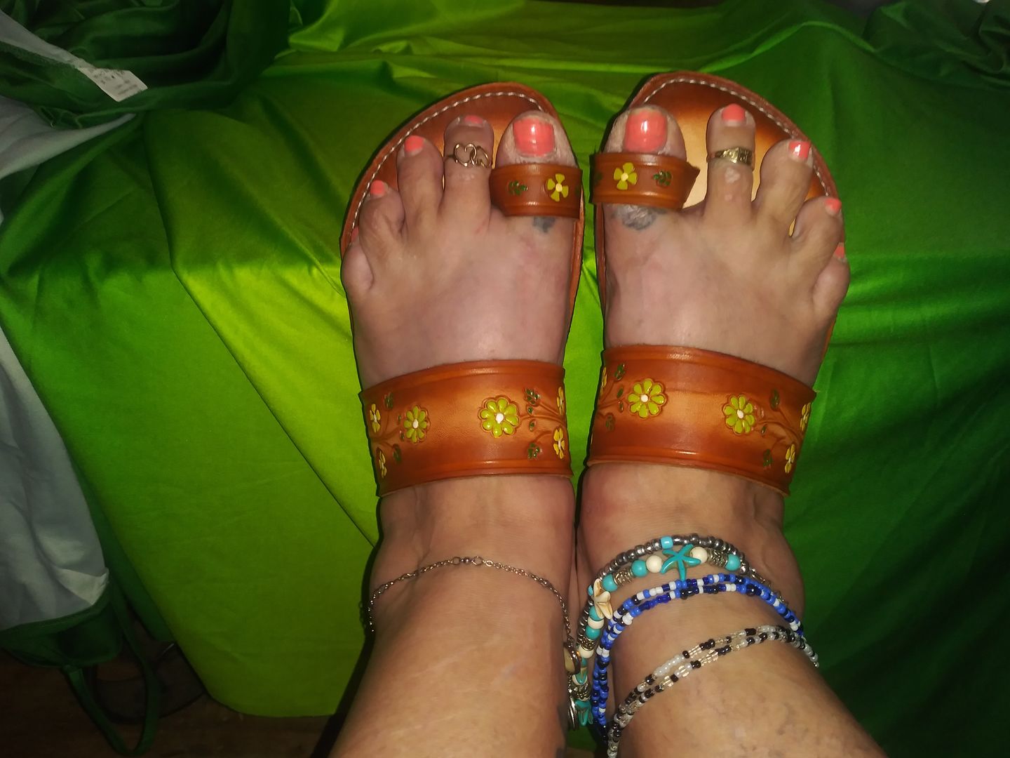 Customer photo review of Boho Flower Power Sandals