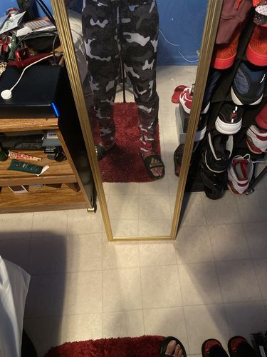 Customer photo review of Dip Dye Camo Track Pants Black (1A1-405)