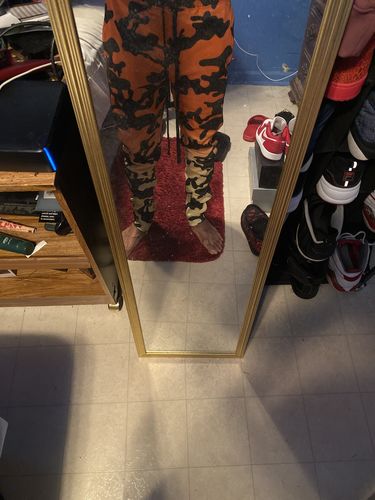 Customer photo review of Dip Dye Camo Track Pants Orange (1A1-405)