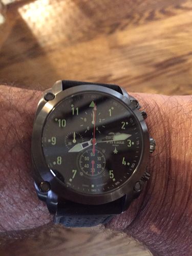 Customer photo review of F-15 Eagle Tribute - Gunmetal Finish, Silicone Band