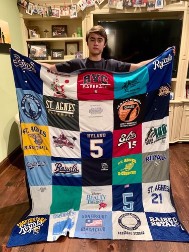 T-shirt quilt featuring royals baseball team by LISA from NY