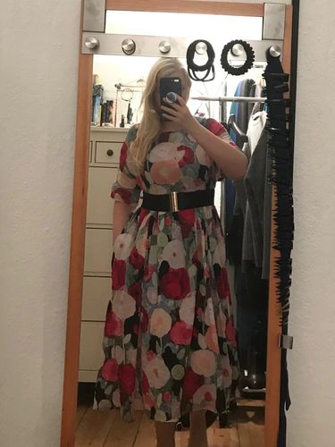 Customer photo review of Bohemian floral Long dress half sleeve Cinched Maxi summer Dresses