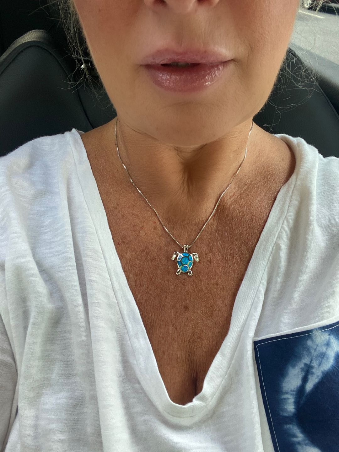 Customer photo review of Save the Sea Turtle Necklace