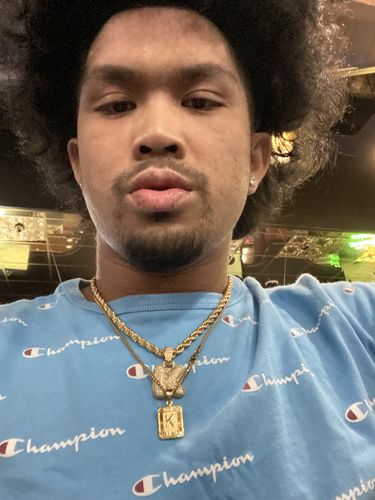 Customer photo review of Gold Initial Pendants