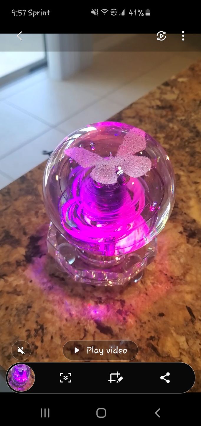 Customer photo review of Multi-Color Lucite Light Stand