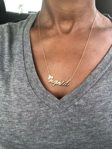 Customer photo review of Cursive Tracey Name Necklace