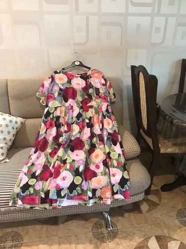 Customer photo review of Bohemian floral Long dress half sleeve Cinched Maxi summer Dresses