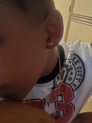 Customer photo review of Initial Stud Earrings