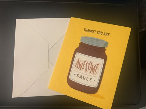 Customer photo review of Awesome Sauce Handcrafted Card