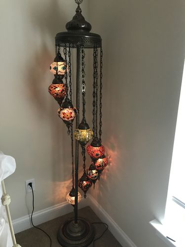 Customer photo review of *HANDMADE* MOSAIC GLOBE LAMP (FAST & FREE 5 DAY EXPEDITED SHIPPING)