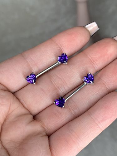 Customer photo review of PAIR Heart Front Facing Surgical Steel Nipple Rings