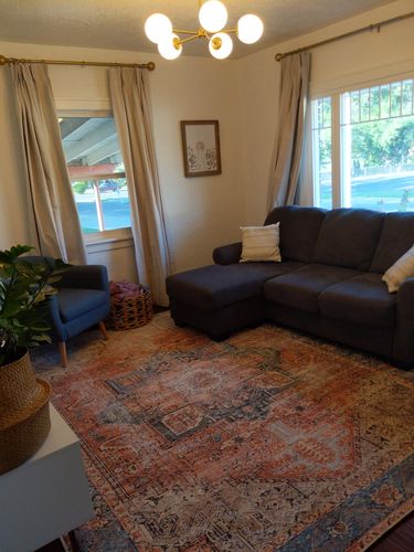 Customer photo review of The Rug Collective­™ Distressed Vintage Cezanne Terracotta Sky Area Rug